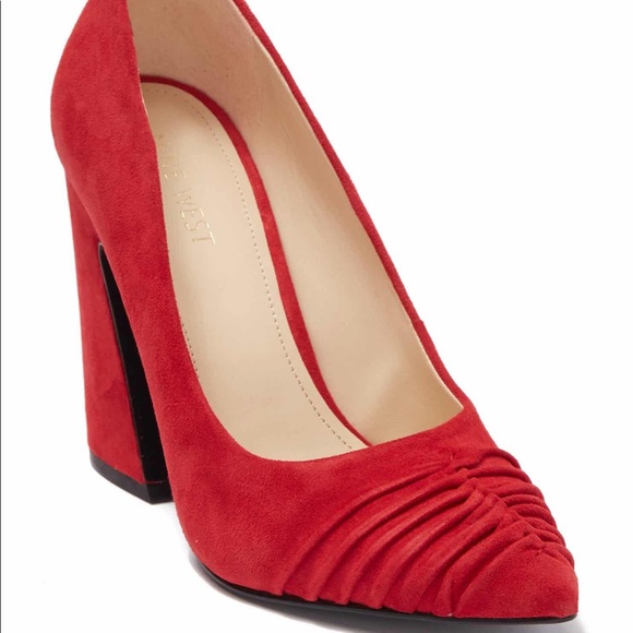 New Nine West suede heels flare block heel - Picture 2 of 8